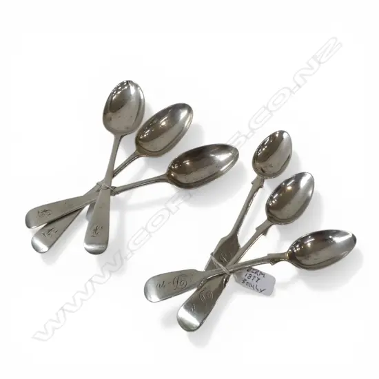 3 S/SILVER TEA SPOONS 45GMS & 3 S/SILVER COFFEE SPOONS 32GMS