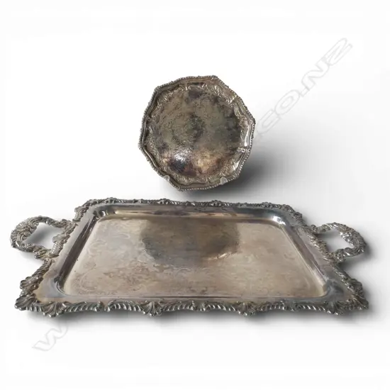 2 SILVER PLATE TRAYS W.650mm