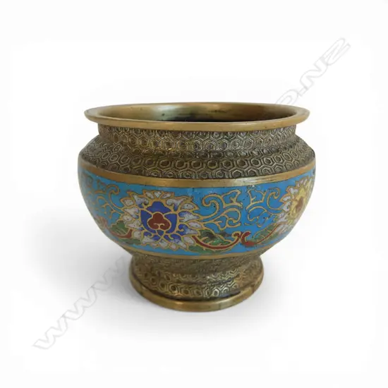 ORIENTAL CLOISONNE INCENSE BOWL H.95mm