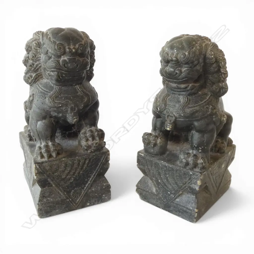 PR STONE TEMPLE DOGS H.180mm Image 1++
