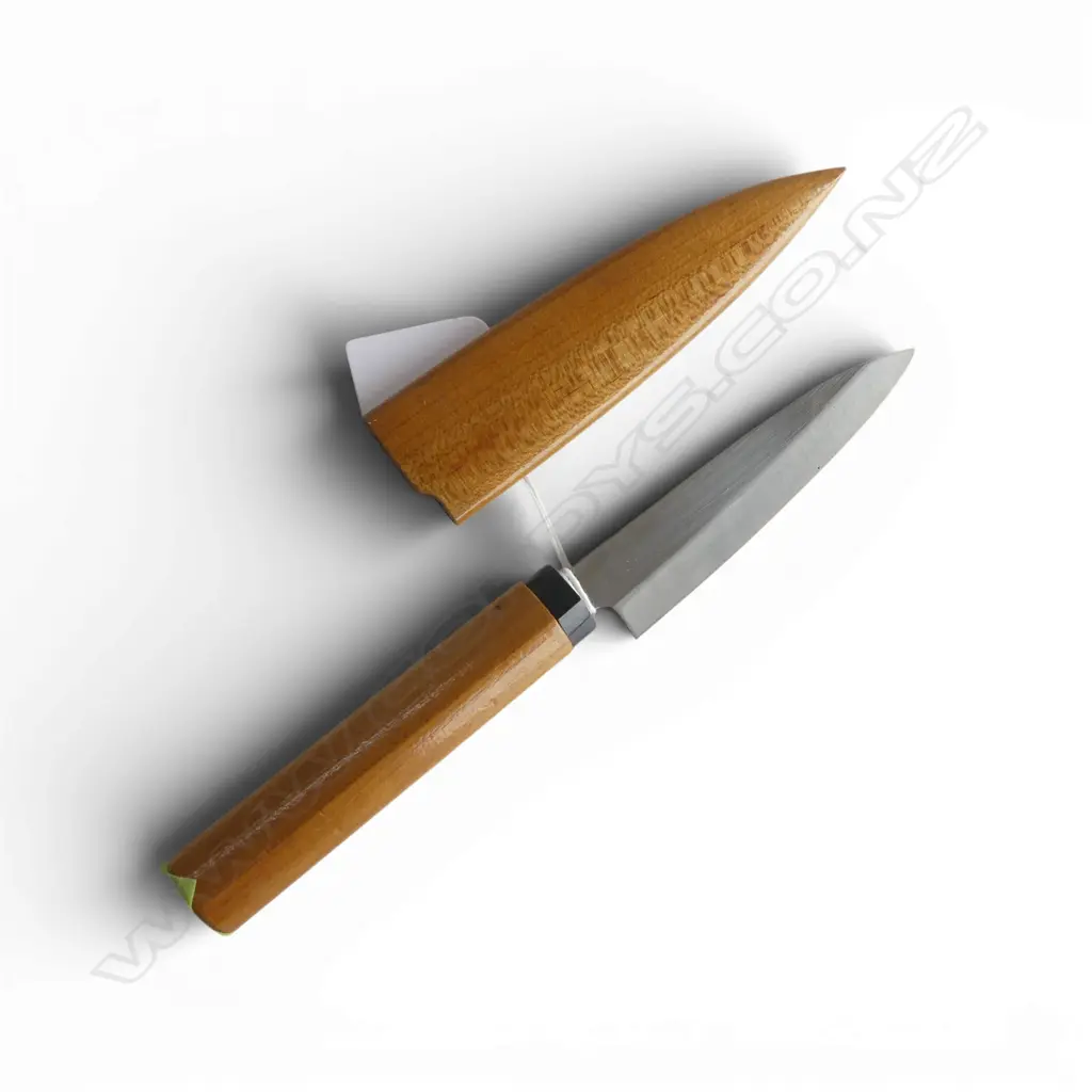 JAPANESE KNIVE w. WOODEN SHEATH L.220mm Image 1++