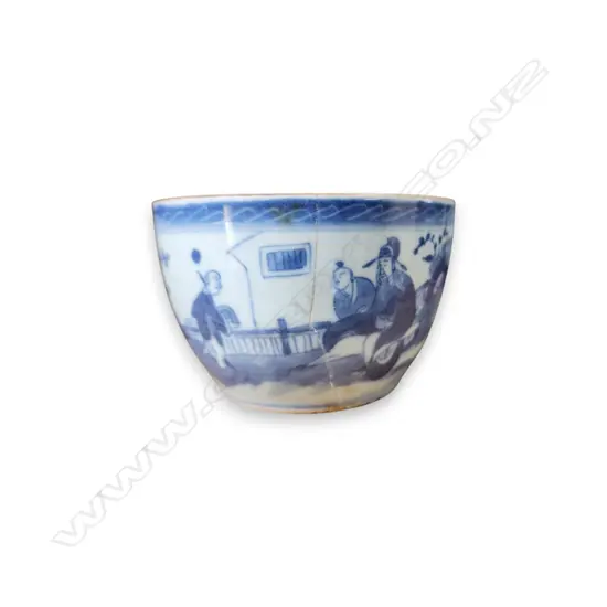 CHINESE BLUE AND WHITE PORCELAIN TEA BOWL FAULTS