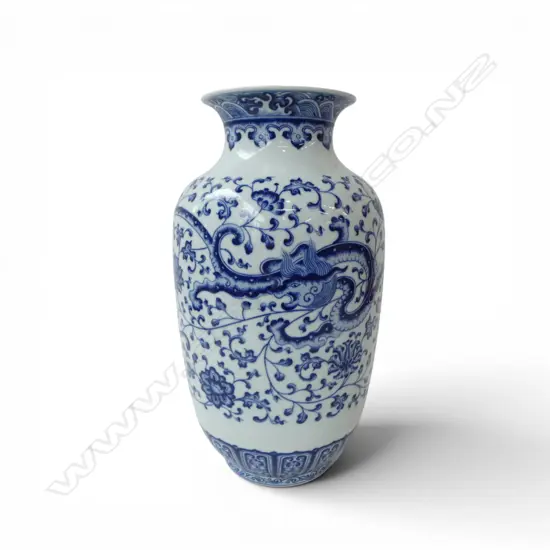 CHINESE BLUE & WHITE DRAGON VASE H320MM
