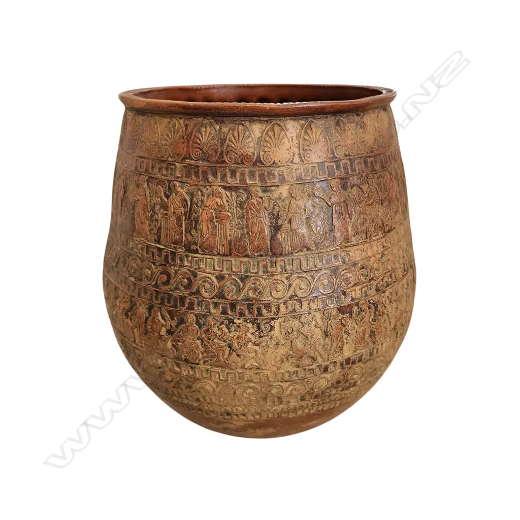 POTTERY VESSEL w. GREEK DESIGN Image 1++