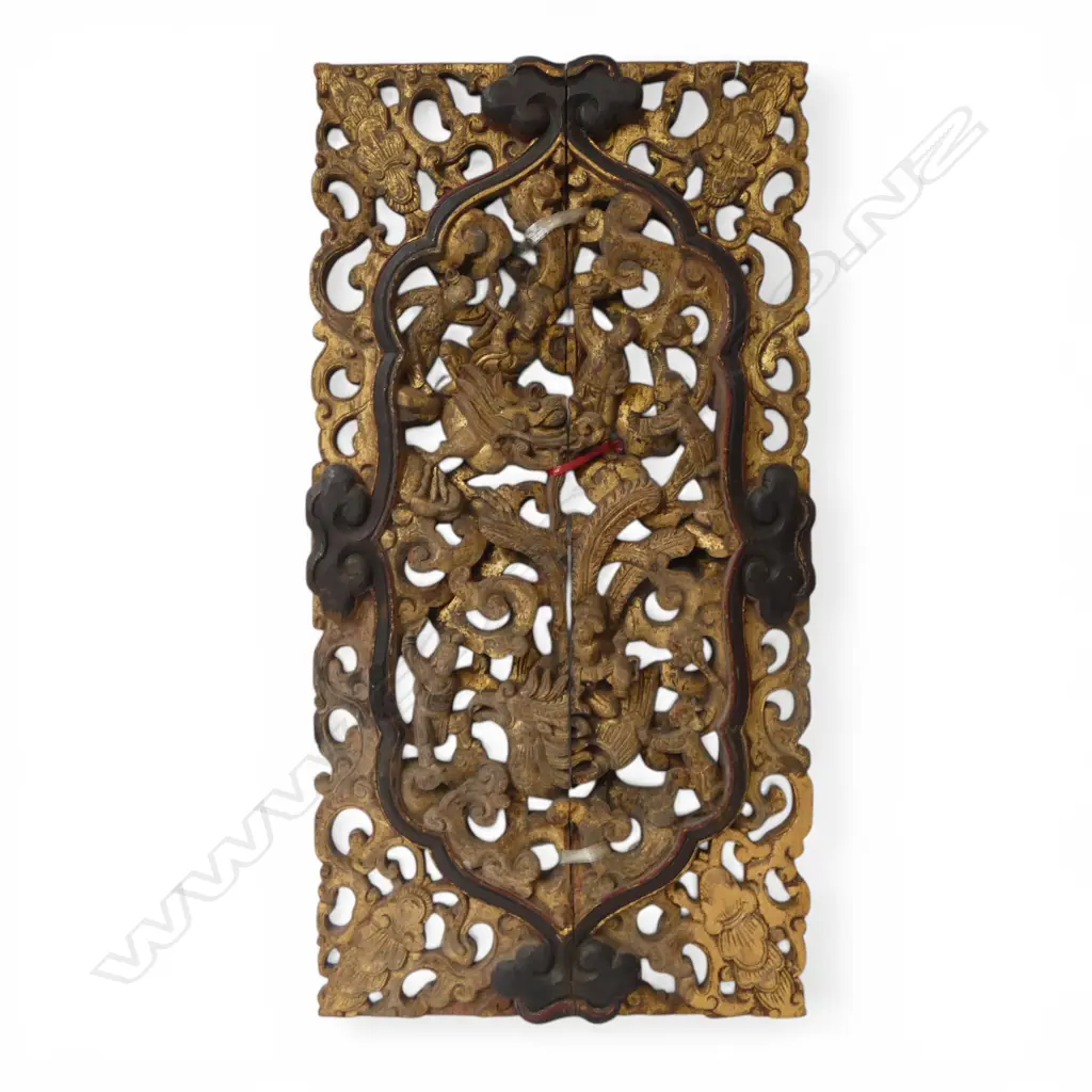 ORIENTAL GILT WOOD CARVING 760x390mm Image 1++