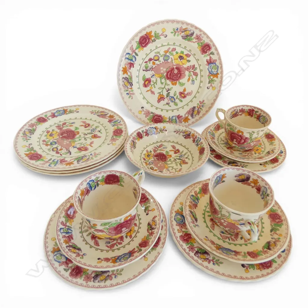 14 PCES MASONS REGENCY INCL. 4 PLATES 230mm dia - a few chips Image 1++