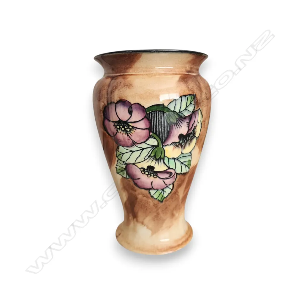 H & K TUNSTALL HAND-PAINTED VASE H.170mm Image 1++