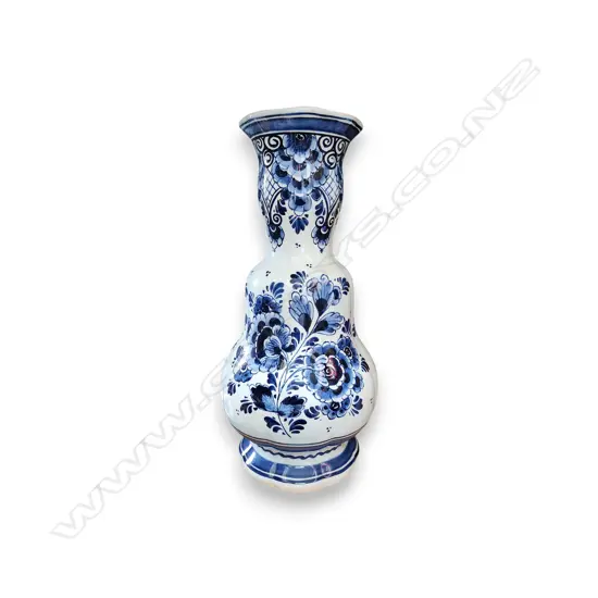 BLUE DELFT HAND PAINTED DOUBLE KNOB VASE 360h x 170w mm