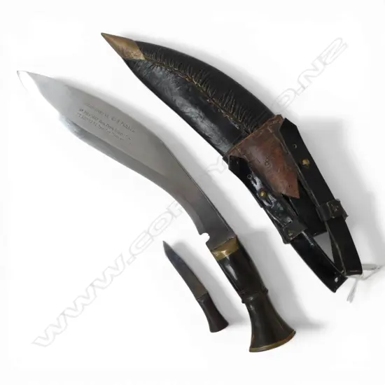 GURKHA ARMY ISSUE KUKRI KNIFE & LEATHER SCABBARD L.420mm
