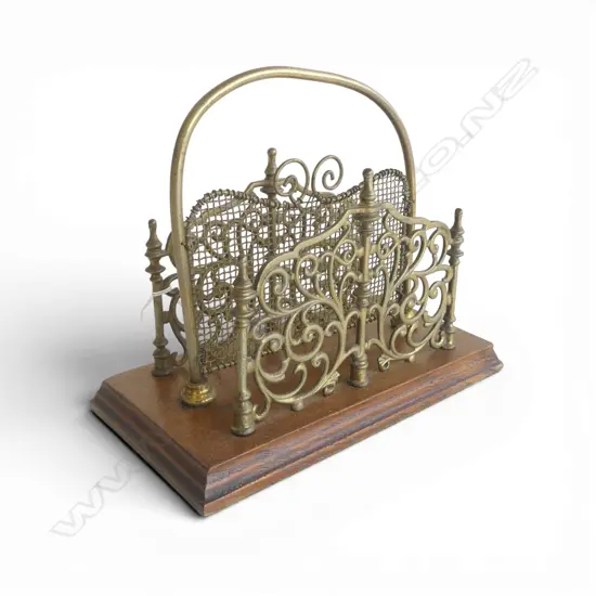 ORNATE VICTORIAN BRASS LETTER HOLDER