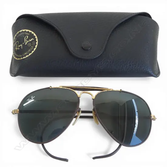 PR RAYBAN AVIATOR SUNGLASSES, CASED