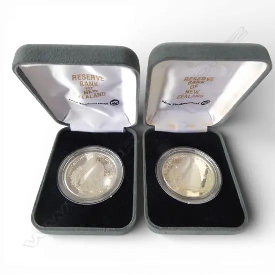 2 CASED 2002 AMERICA'S WORLD CUP .925 SILVER PROOF $5 COINS, 56.56gms TW