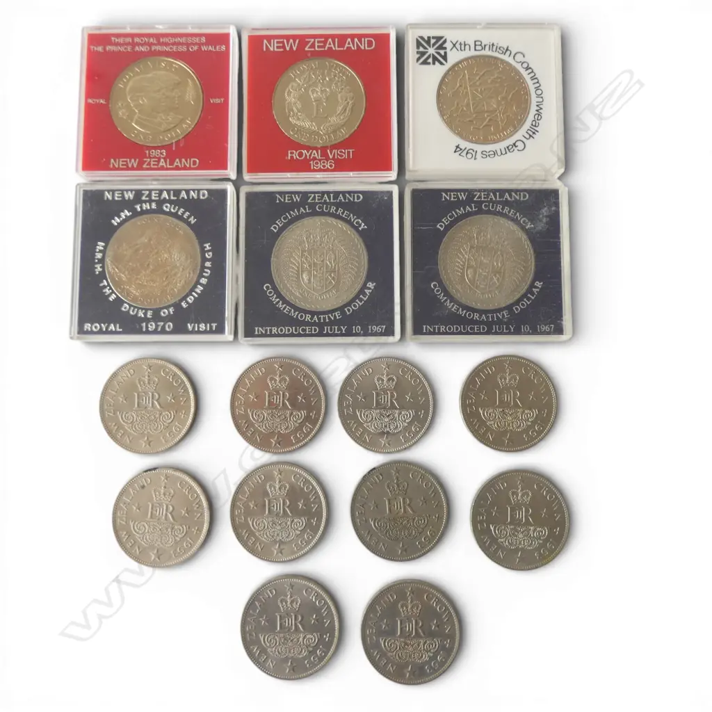 ASST. NZ CROWNS & COMMEMORATIVE DOLLARS Image 1++