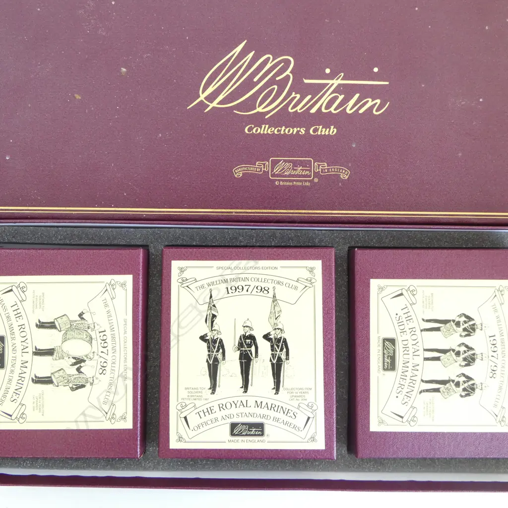 BOXED BRITAINS COLLECTOR'S CLUB 3 BOX METAL ROYAL MARINES SET one missing Image 1++
