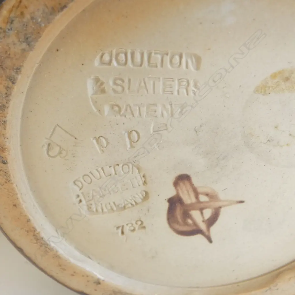 DOULTON LAMBETH SLATER'S PATENT JUG with metal tipping lid. H.220mm Image 1++