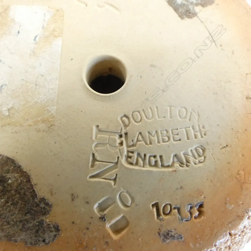 DOULTON LAMBETH STONEWARE VESTA. 'SHEW US A LIGHT'. H.80mm Image 1++