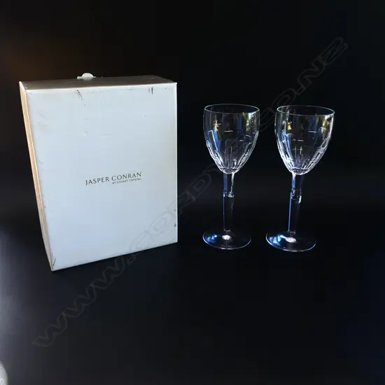 PR WINE GLASSES; JASPER CONRAN FOR STUART CRYSTAL H.225mm, BOXED