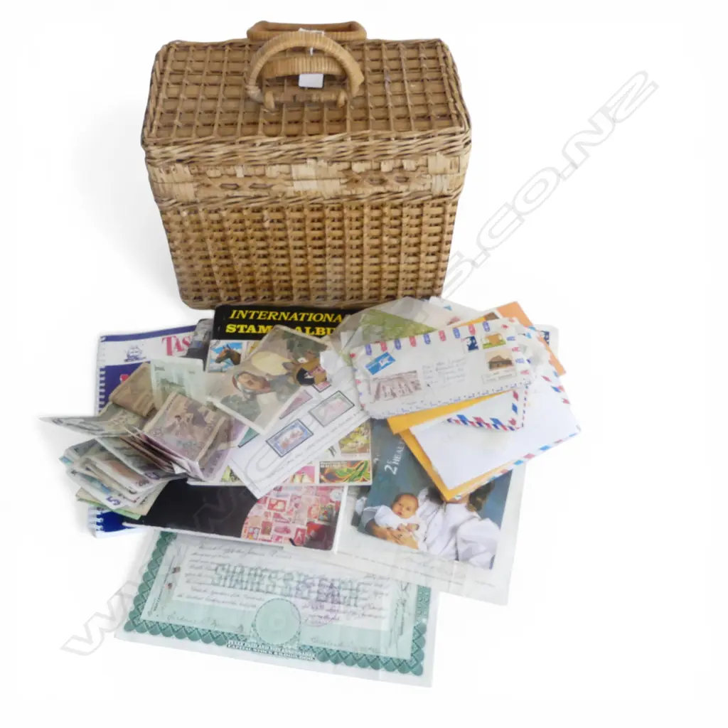 ASST. STAMPS, ANTIQUE SHARES CERTIFICATES, BANK NOTES ETC Image 1++