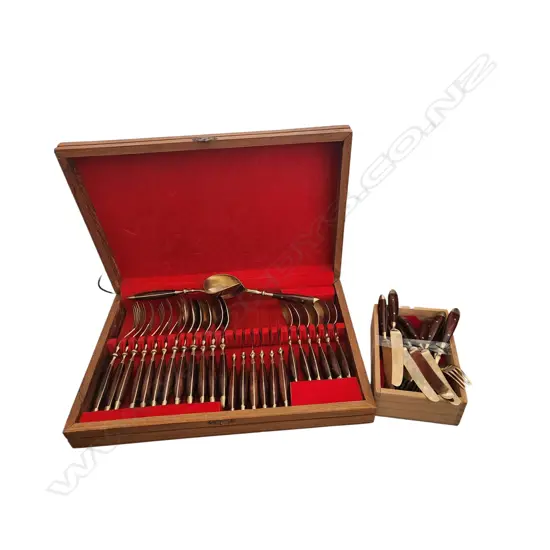 CANTEEN OF THAI BRASS AND WOOD CUTLERY