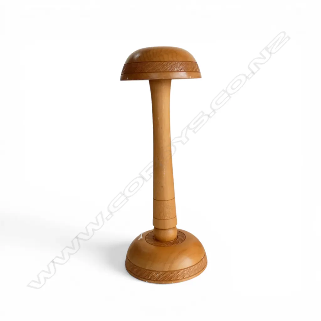 KAURI HAT STAND carved detail w. inlaid paua H.350mm Image 1++