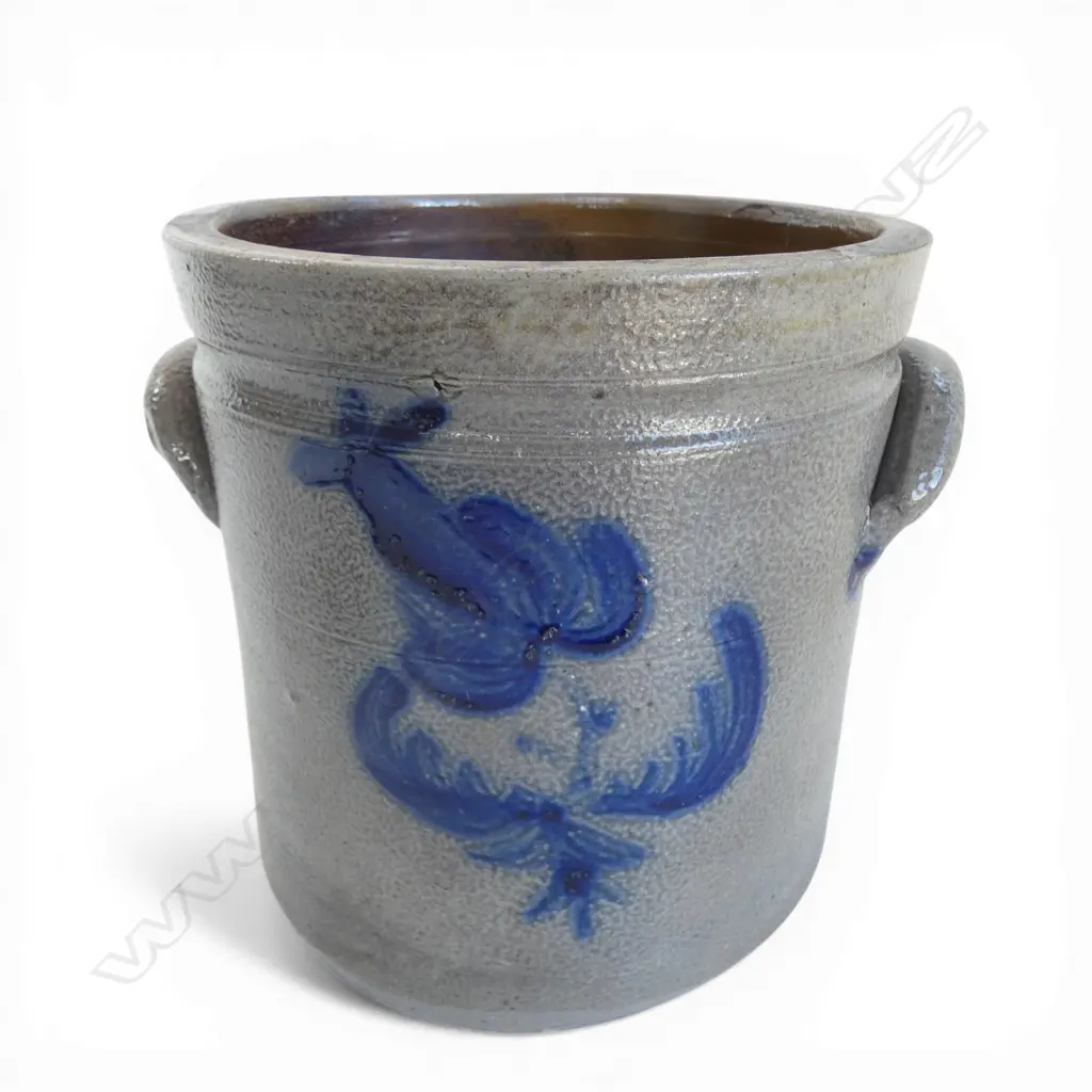 SALT GLAZED POT H.195mm, 195mm dia STAMPED Wm. H. INGELL TAUNTON, MASS. Image 1++