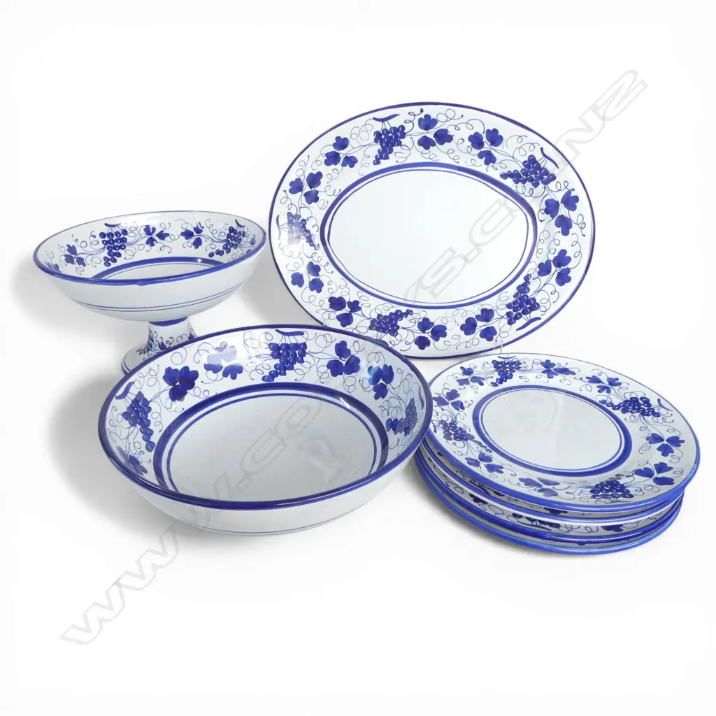 7 PCES B/W CORSO DE FIORI; 4 PLATES (1 AF), PLATTER W.425mm, BOWL 320mm dia & COMPORT Image 1++