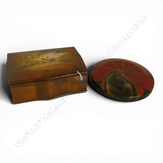 LACQUER BOX + HANDPAINTED BOX W.250mm