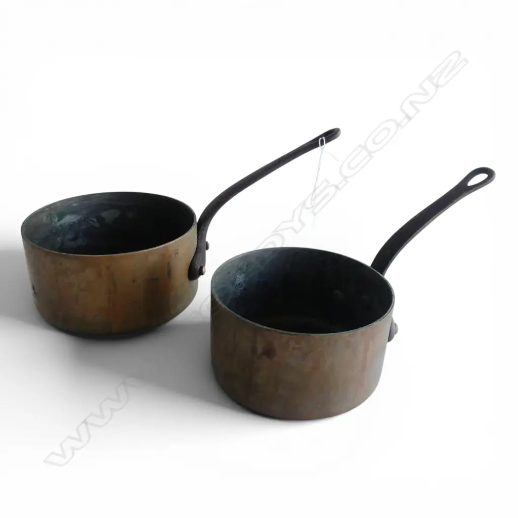 2 FRENCH COPPER PANS 165mm dia Image 1++