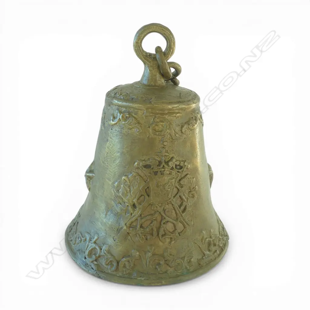 BRONZE BELL w. HERALDIC CREST H.225mm Image 1++