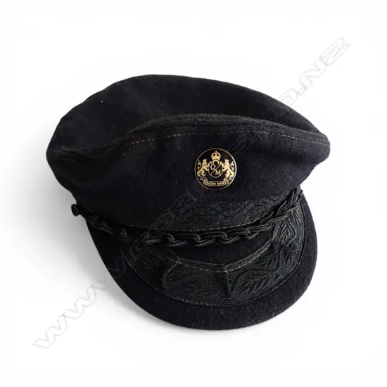 VINTAGE CAP HAT 'QUEEN MARY' ENAMEL BADGED 