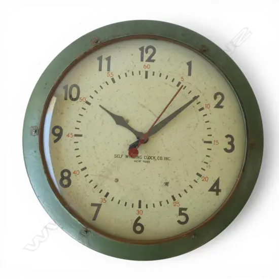 LG VINTAGE INDUSTRIAL WALL CLOCK w. SELF WINDING MECHANISM 500mm dia