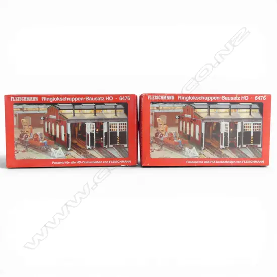 2 BOXED FLEISCHMANN HO ROUNDHOUSE LOCO SHED KITS 6476