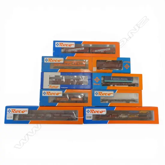 9 ASST. BOXED HO DB ROCO WAGONS ...