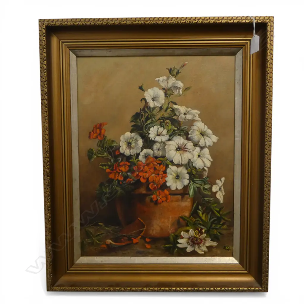 E. WALLER (NZ COLONIAL) STILL LIFE 1878, OIL ON CANVAS, 445 x 345mm Image 1++