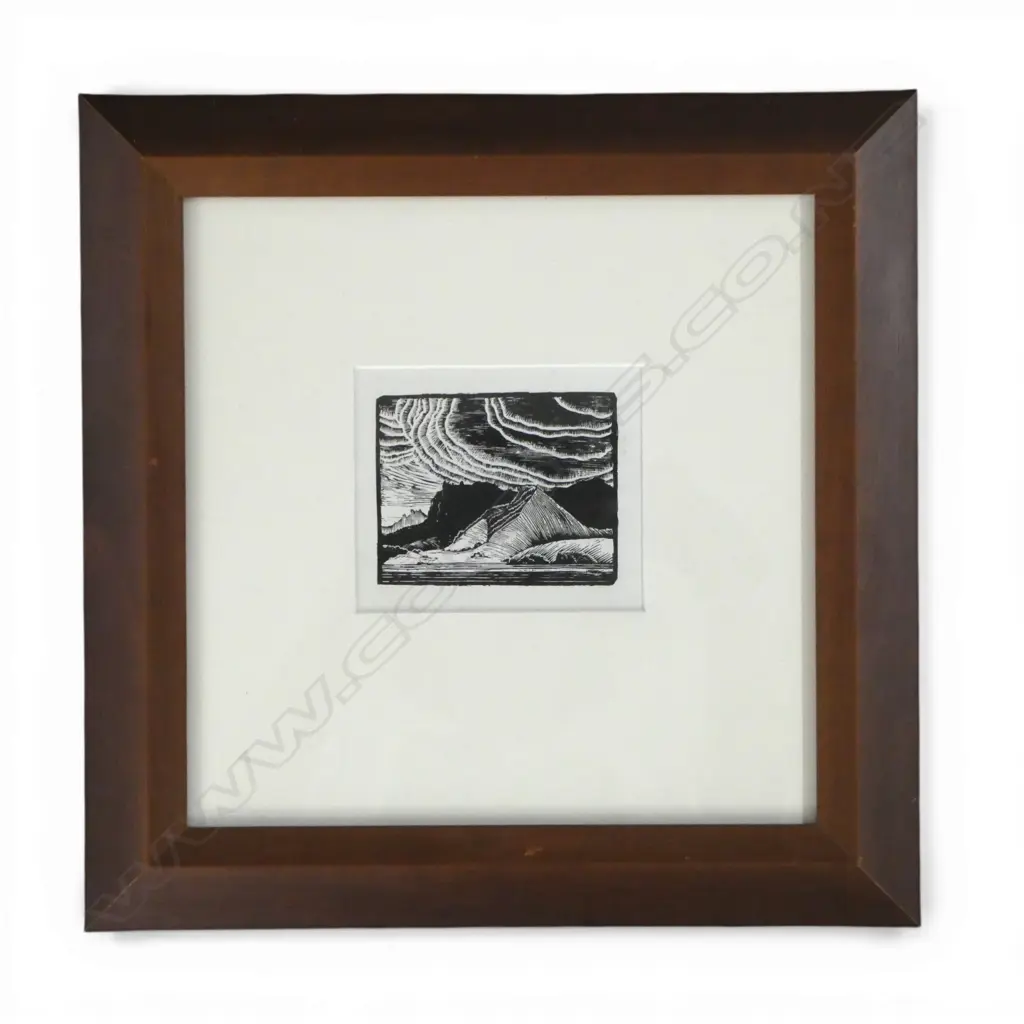 HERBERT TORNQUIST (1897-1969) PARUA BAY, WOOD ENGRAVING 90x110mm Image 1++