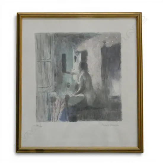 BERNARD DUNSTON RA (1920-2017) STANDING NUDE, LITHOGRAPH 194/240mm SIGNED 310x295mm