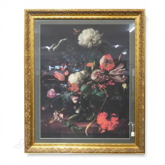 LG FLORAL STILL LIFE PRINT, JAN DAVIDSZ DE HEEM, VASE OF FLOWERS C.1660 925x720mm