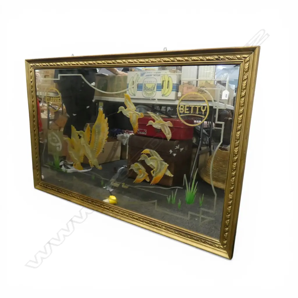 ETCHED MIRROR w. DUCK DESIGN Image 1++