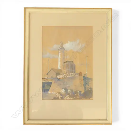 SIGNED WATERCOLOR PAINTING, LIGHTHOUSE SCENE,250 x 170mm