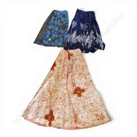 3 REVERSIBLE BATIK COTTON ADJUSTABLE MAXI SKIRTS