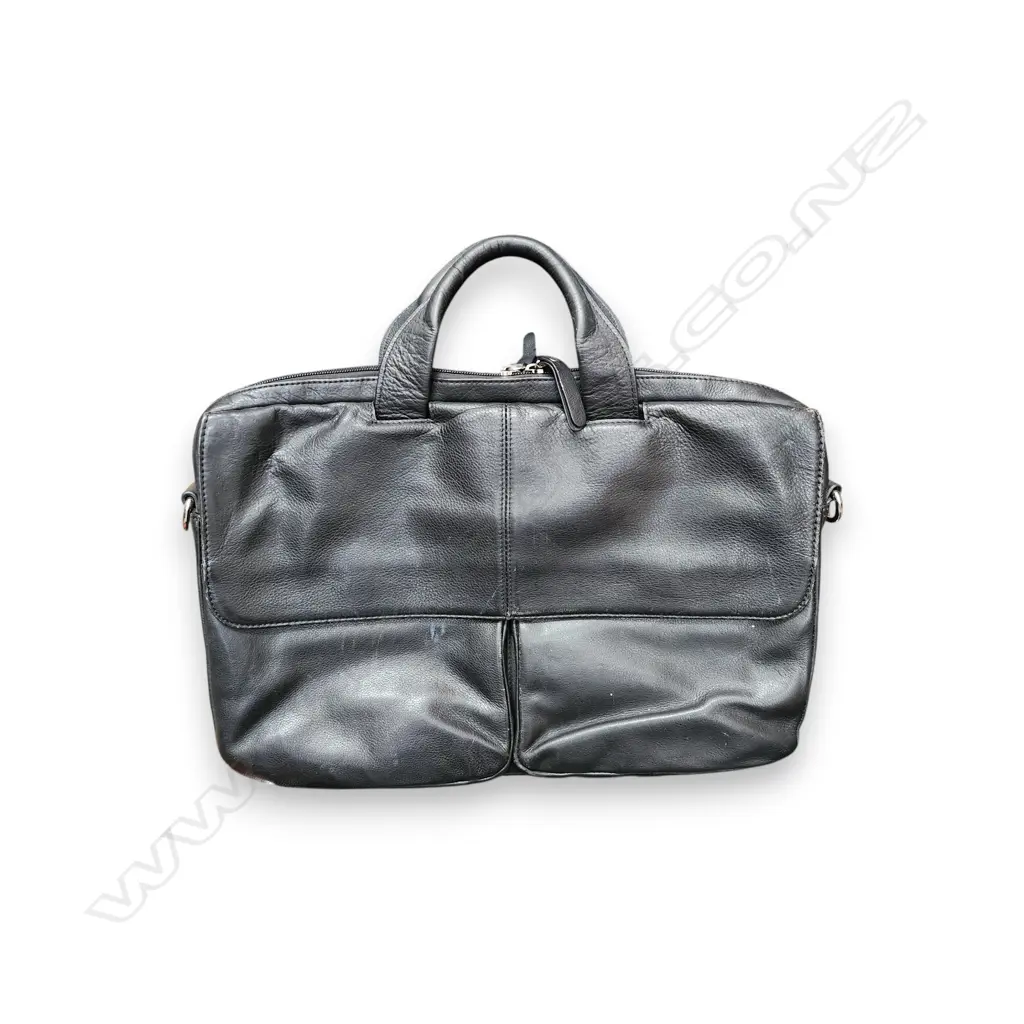 BLACK LEATHER BRIEFCASE Image 1++
