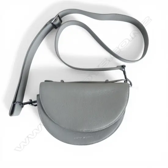 STATUS ANXIETY 'ALL NIGHTER' CROSS BODY BAG, LIGHT GREY PEBBLED LEATHER W.220mm