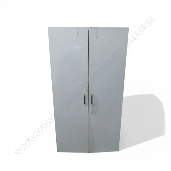 VINTAGE FRENCH MID 20thC WHITE METAL CABINET with fitted interior 800x460x1630mm