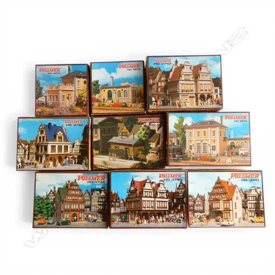 9 BOXED VOLLMER HO MODEL KITS...