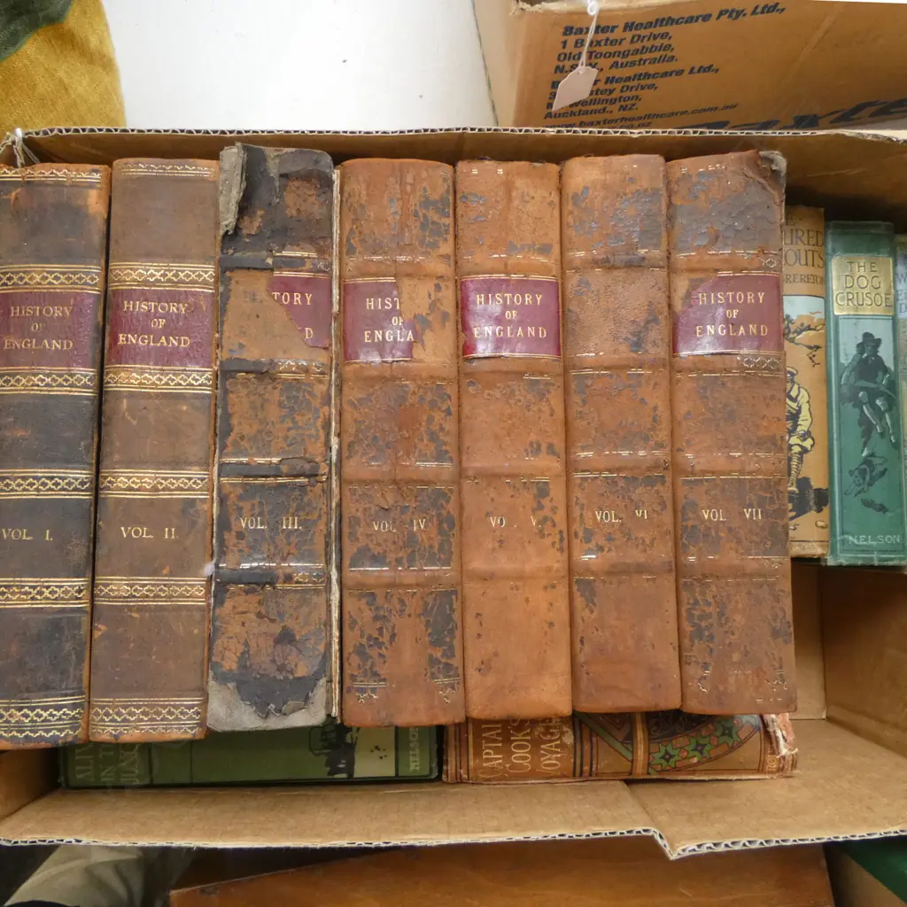 OLD BOOKS; 7 VOLS. HISTORY OF ENGLAND ETC Image 1++