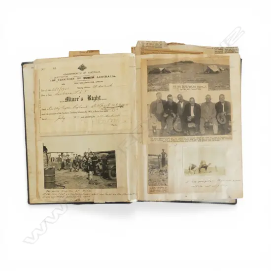 DIARY w. NEWSPAPER CUTTINGS ABOUT CHAPMAN GOLD EXPEDITION CENTRAL AUSTRALIA 1930s