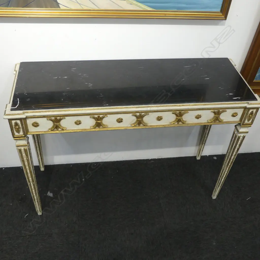 FRENCH TABLE w. BLACK MARBLE TOP 1160x415x795mm Image 1++