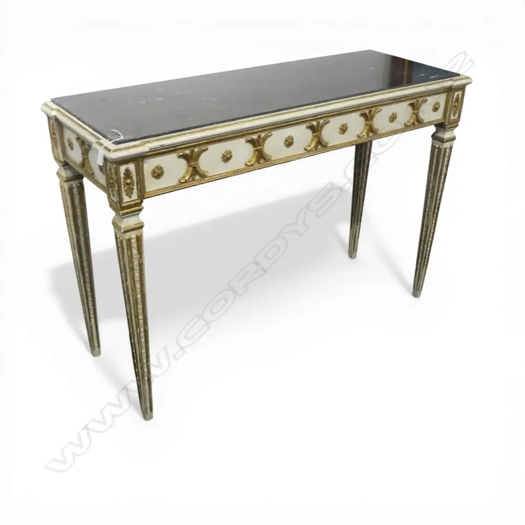 FRENCH TABLE w. BLACK MARBLE TOP 1160x415x795mm Image 1++