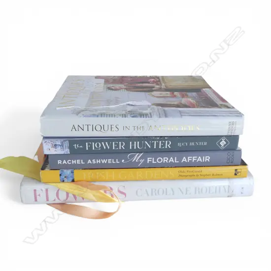 5 BOOKS; 4 ON FLOWERS + YVONNE SANDERS ANTIQUES IN THE ANTIPODES