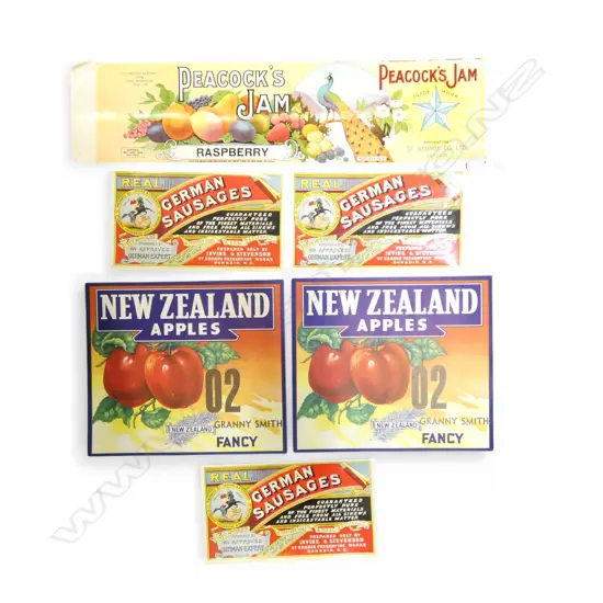 6 VINTAGE NZ FOOD LABELS